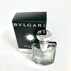 Bvlgari POUR HOMME SOIR EDT 5 ml 0.17 Fl Oz Splash Mini Perfume Miniature NIB